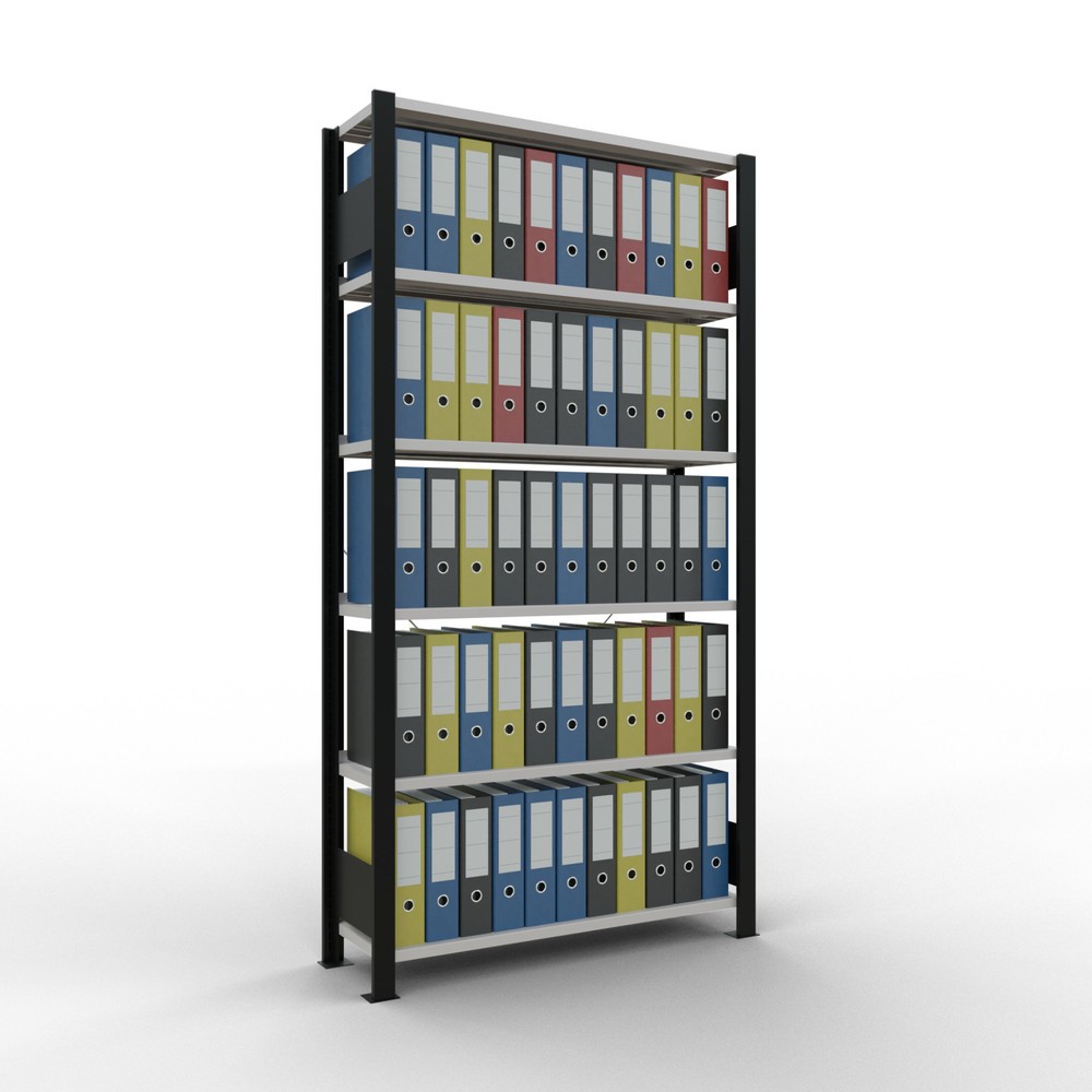 Productafbeelding nr. 2: Archiefstelling SCHULTE BV, eenzijdig, met eindaanslagen, VL 85 kg, zwart, hxbxd 2.000 x 1.000 x 300 mm