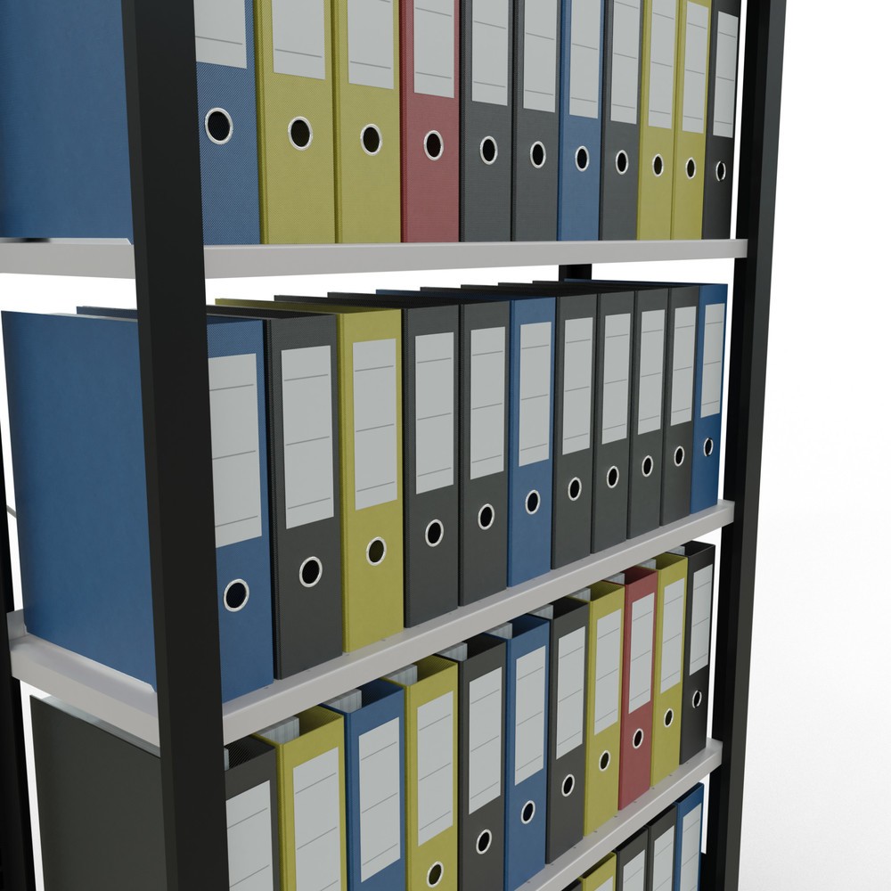Productafbeelding nr. 3: Archiefstelling SCHULTE BV, eenzijdig, met eindaanslagen, VL 85 kg, zwart, hxbxd 2.000 x 1.000 x 300 mm