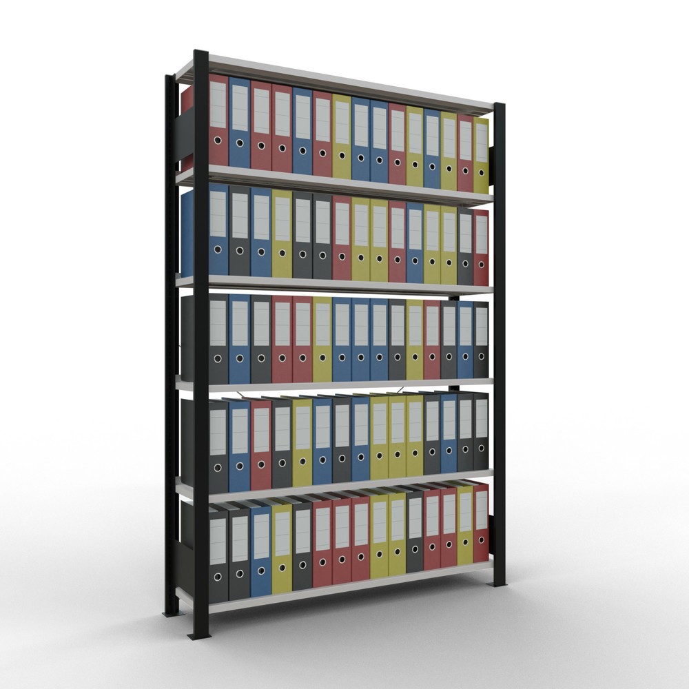 Productafbeelding nr. 2: Archiefstelling SCHULTE BV, eenzijdig, met eindaanslagen, VL 85 kg, zwart, hxbxd 2.000 x 1.300 x 300 mm