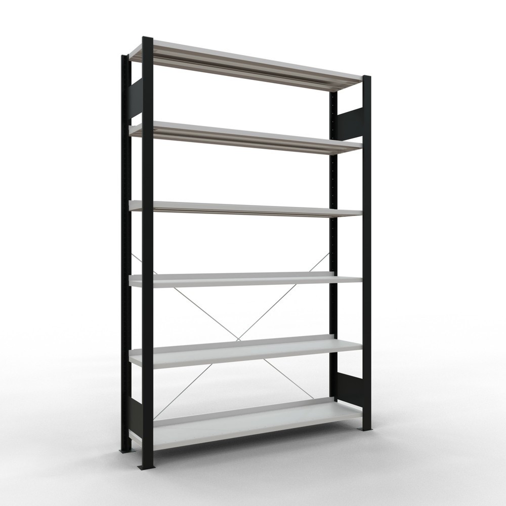 Product afbeelding: Archiefstelling SCHULTE BV, eenzijdig, met eindaanslagen, VL 85 kg, zwart, hxbxd 2.000 x 1.300 x 300 mm