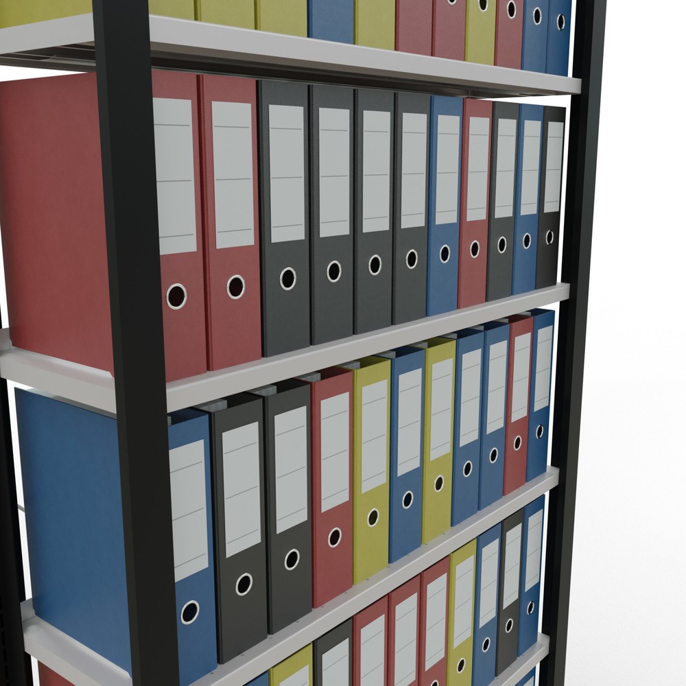 Productafbeelding nr. 3: Archiefstelling SCHULTE BV, eenzijdig, met eindaanslagen, VL 85 kg, zwart, hxbxd 2.300 x 1.000 x 300 mm