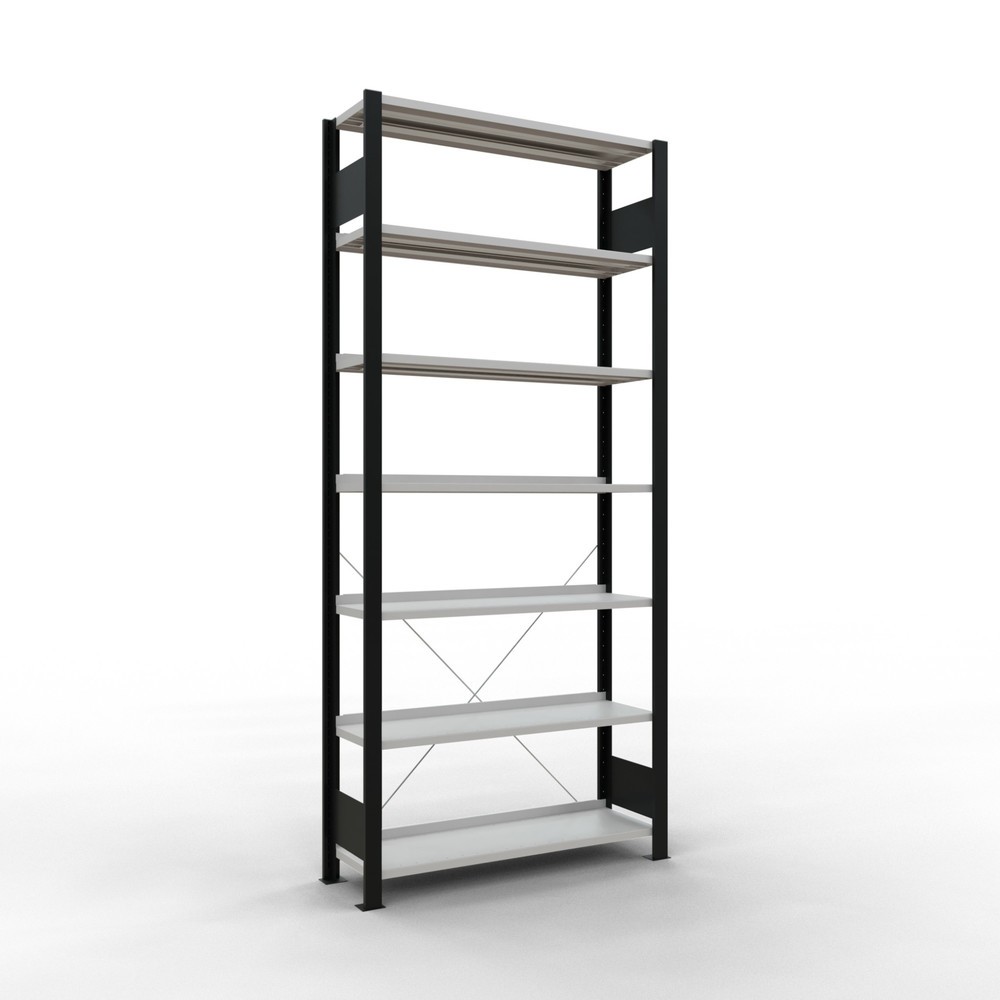 Product afbeelding: Archiefstelling SCHULTE BV, eenzijdig, met eindaanslagen, VL 85 kg, zwart, hxbxd 2.300 x 1.000 x 300 mm