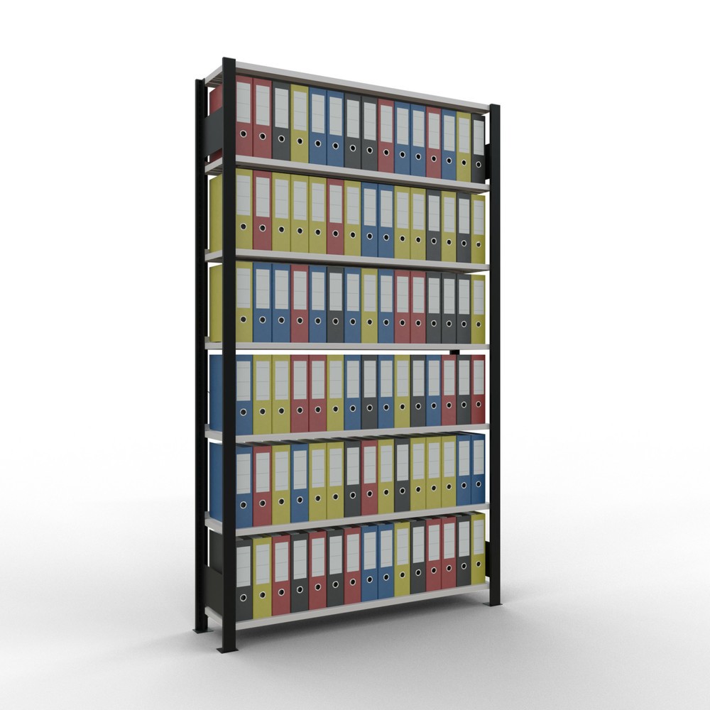 Productafbeelding nr. 2: Archiefstelling SCHULTE BV, eenzijdig, met eindaanslagen, VL 85 kg, zwart, hxbxd 2.300 x 1.300 x 300 mm