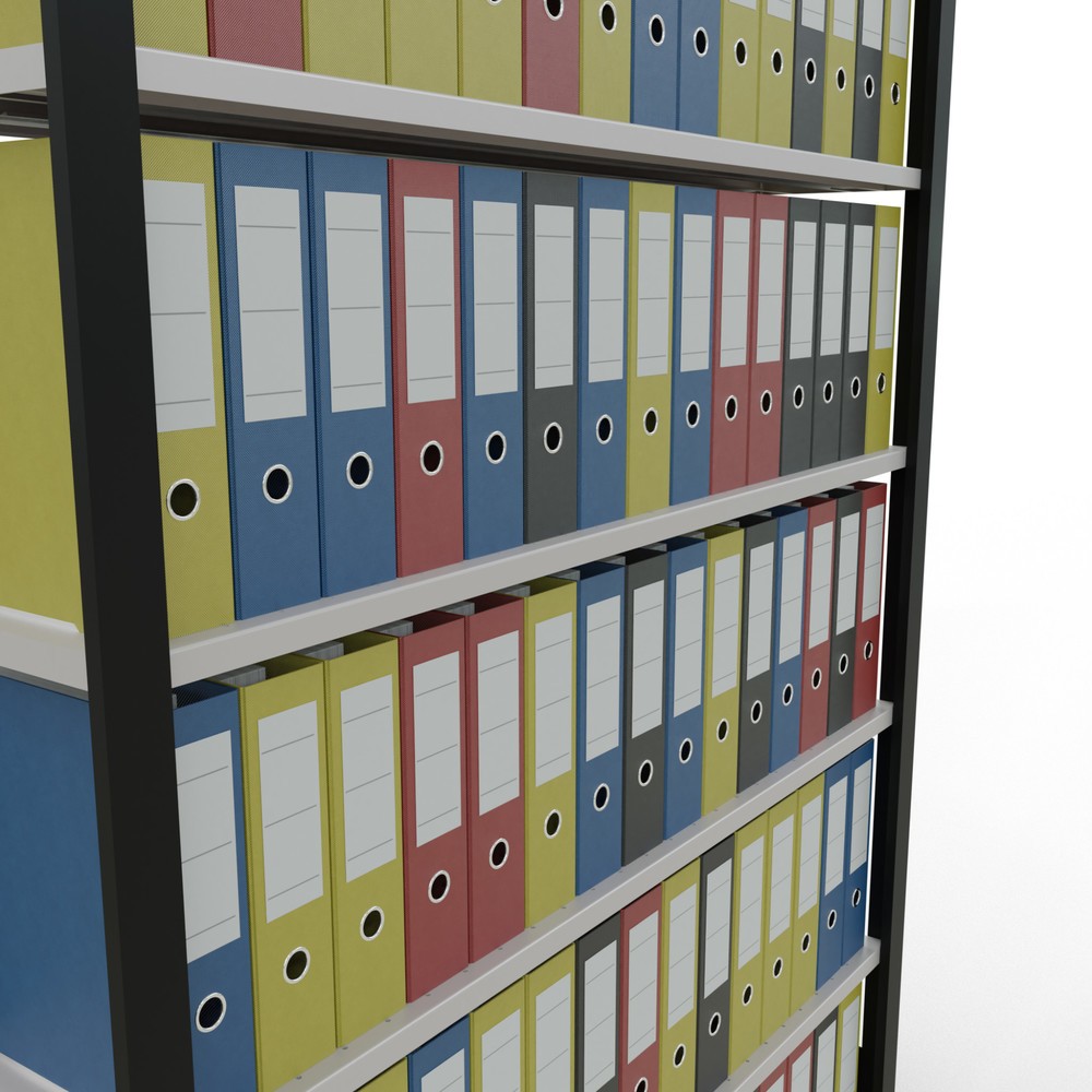 Productafbeelding nr. 3: Archiefstelling SCHULTE BV, eenzijdig, met eindaanslagen, VL 85 kg, zwart, hxbxd 2.300 x 1.300 x 300 mm