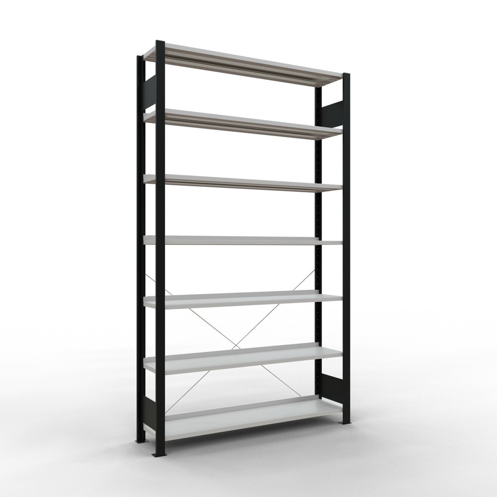 Product afbeelding: Archiefstelling SCHULTE BV, eenzijdig, met eindaanslagen, VL 85 kg, zwart, hxbxd 2.300 x 1.300 x 300 mm