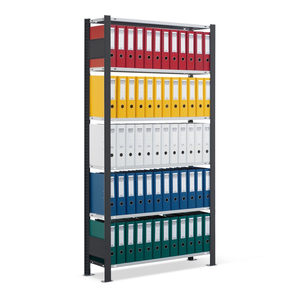 Product afbeelding: Archiefstelling SCHULTE BV, eenzijdig, met eindaanslagen, VL 85 kg, zwart, hxbxd 2.300 x 750 x 300 mm