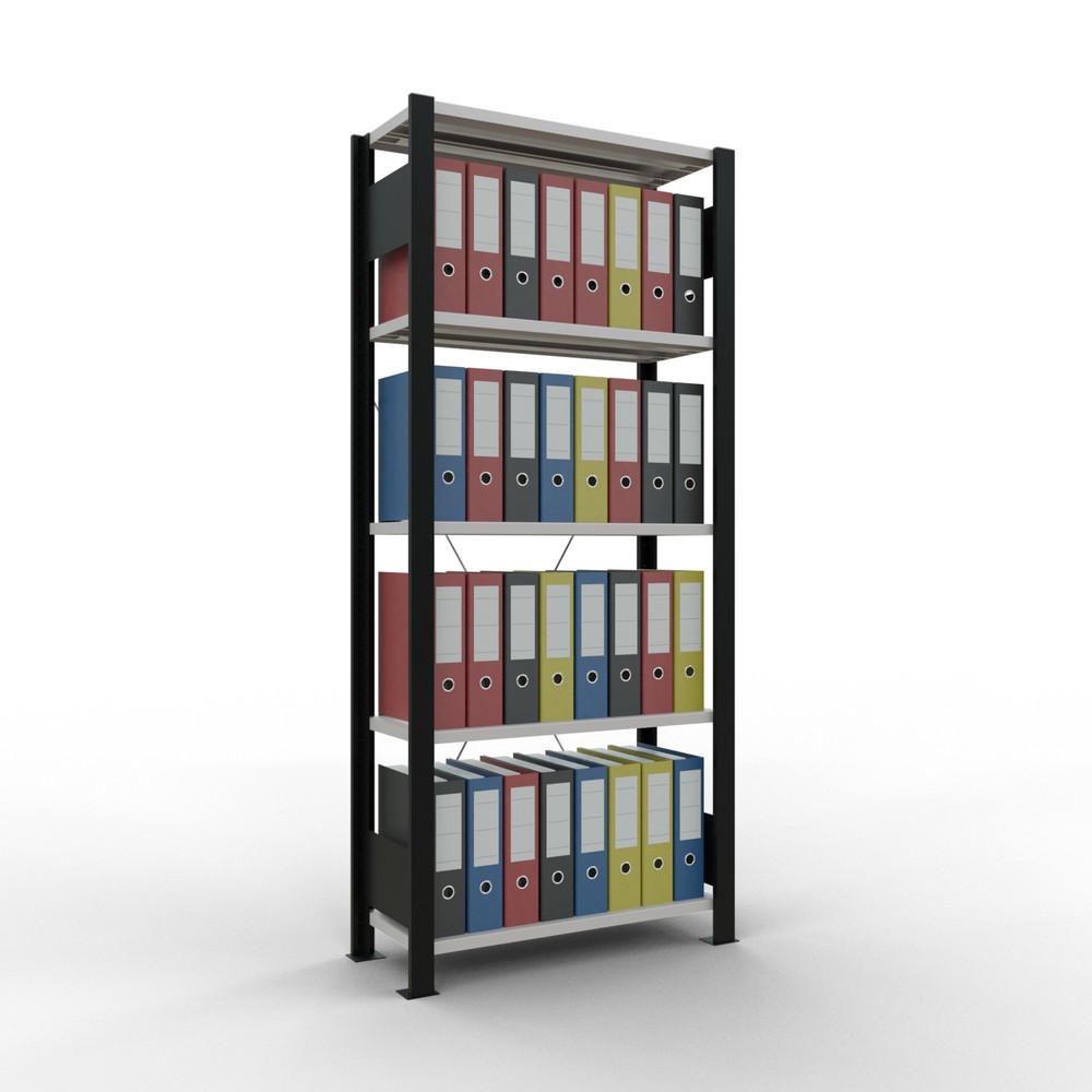 Productafbeelding nr. 2: Archiefstelling SCHULTE BV, eenzijdig, zonder eindaanslagen, VL 85 kg, zwart, hxbxd 1.800 x 750 x 300 mm