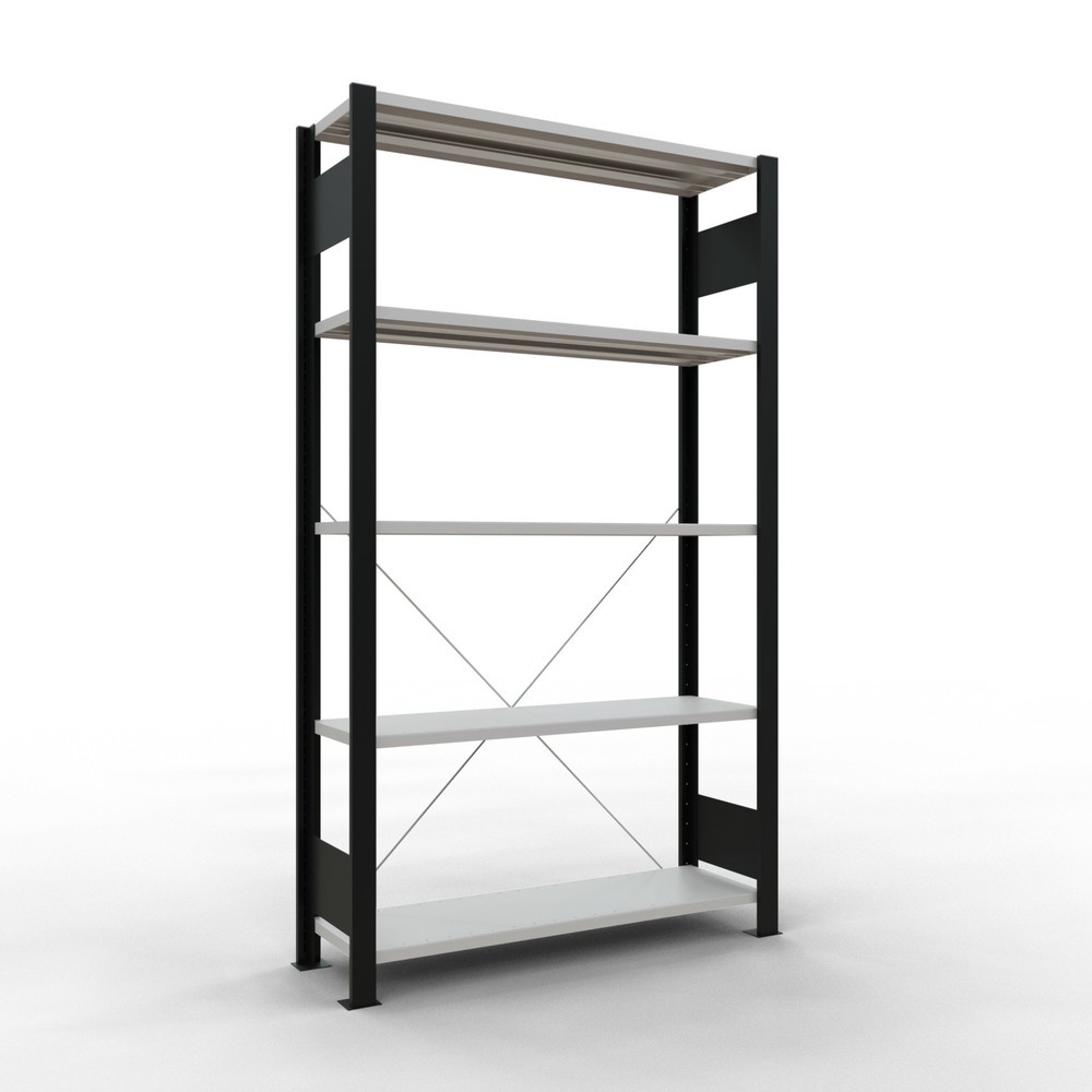 Product afbeelding: Archiefstelling SCHULTE BV, eenzijdig, zonder eindaanslagen, VL 85 kg, zwart, hxbxd 1.800 x 1.000 x 300 mm