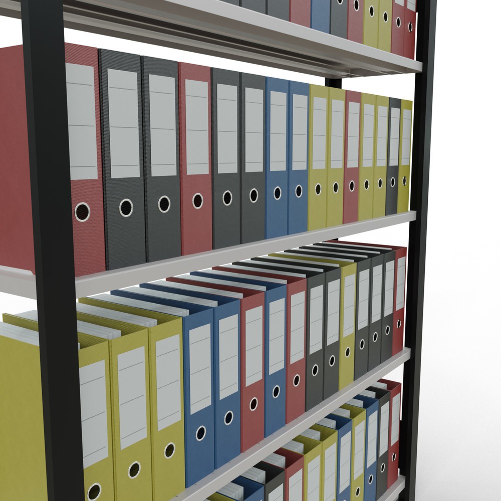 Productafbeelding nr. 3: Archiefstelling SCHULTE BV, eenzijdig, zonder eindaanslagen, VL 85 kg, zwart, hxbxd 1.800 x 1.300 x 300 mm