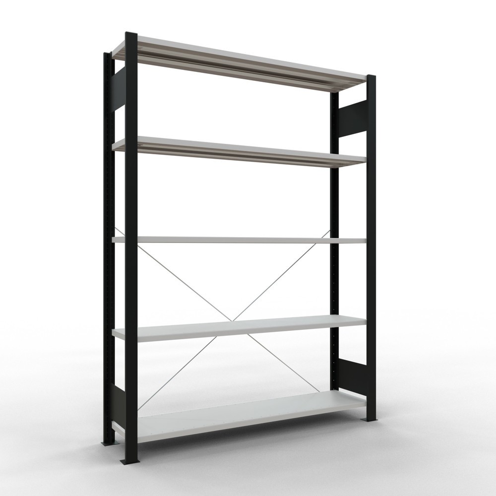 Product afbeelding: Archiefstelling SCHULTE BV, eenzijdig, zonder eindaanslagen, VL 85 kg, zwart, hxbxd 1.800 x 1.300 x 300 mm