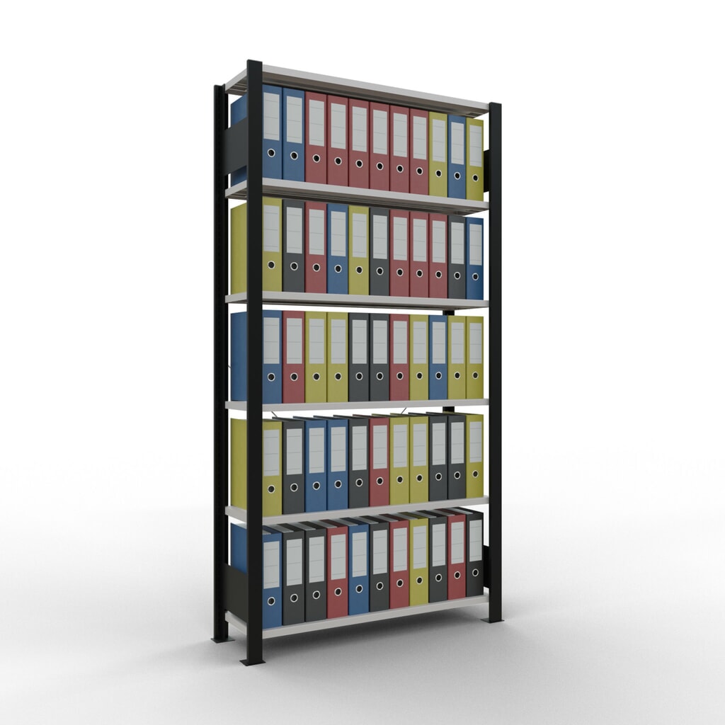 Productafbeelding nr. 2: Archiefstelling SCHULTE BV, eenzijdig, zonder eindaanslagen, VL 85 kg, zwart, hxbxd 2.000 x 1.000 x 300 mm