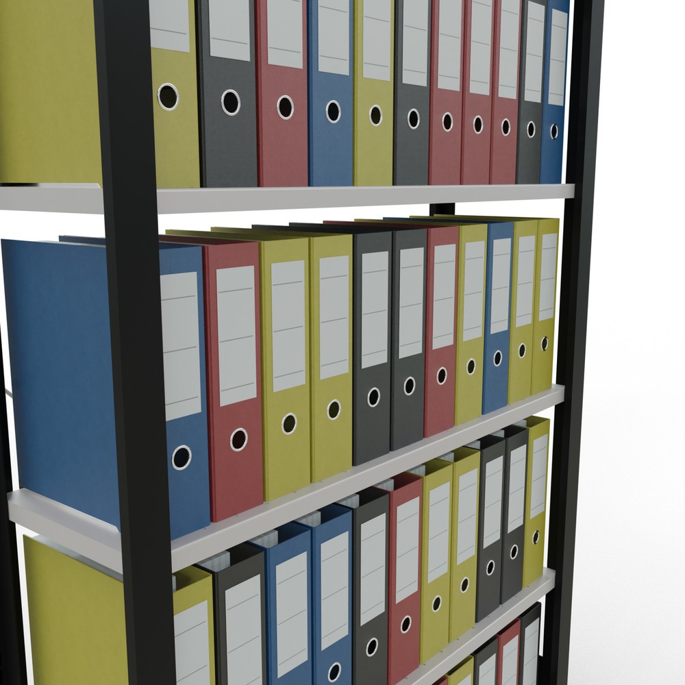 Productafbeelding nr. 3: Archiefstelling SCHULTE BV, eenzijdig, zonder eindaanslagen, VL 85 kg, zwart, hxbxd 2.000 x 1.000 x 300 mm