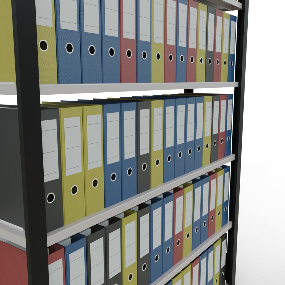 Productafbeelding nr. 3: Archiefstelling SCHULTE BV, eenzijdig, zonder eindaanslagen, VL 85 kg, zwart, hxbxd 2.000 x 1.300 x 300 mm