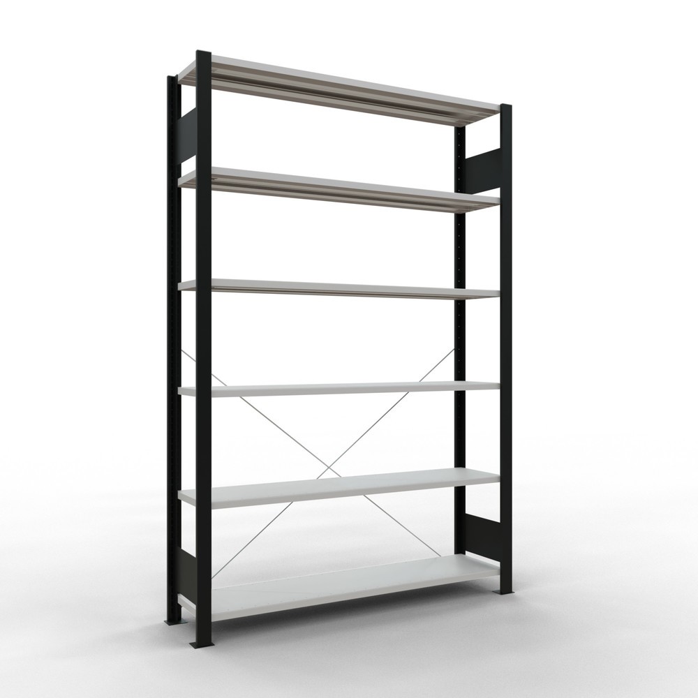 Product afbeelding: Archiefstelling SCHULTE BV, eenzijdig, zonder eindaanslagen, VL 85 kg, zwart, hxbxd 2.000 x 1.300 x 300 mm