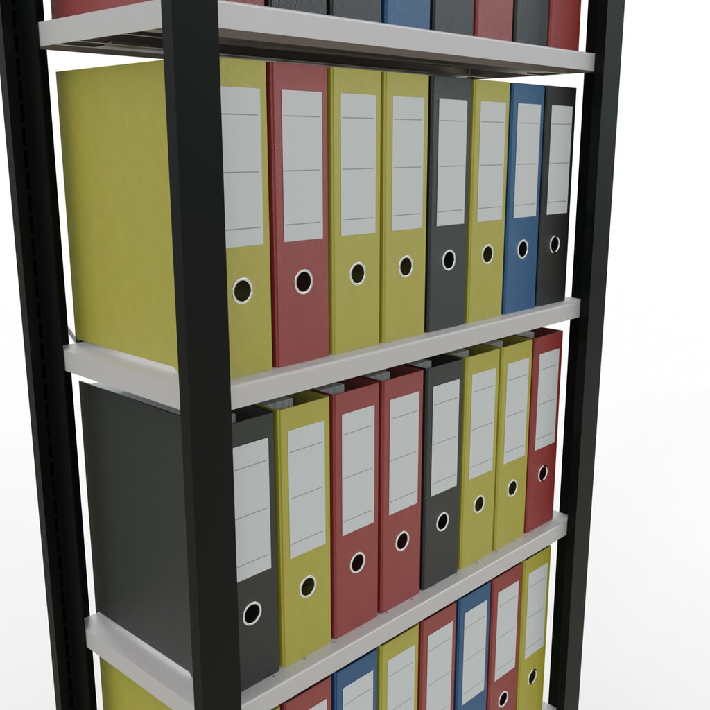 Productafbeelding nr. 3: Archiefstelling SCHULTE BV, eenzijdig, zonder eindaanslagen, VL 85 kg, zwart, hxbxd 2.300 x 750 x 300 mm