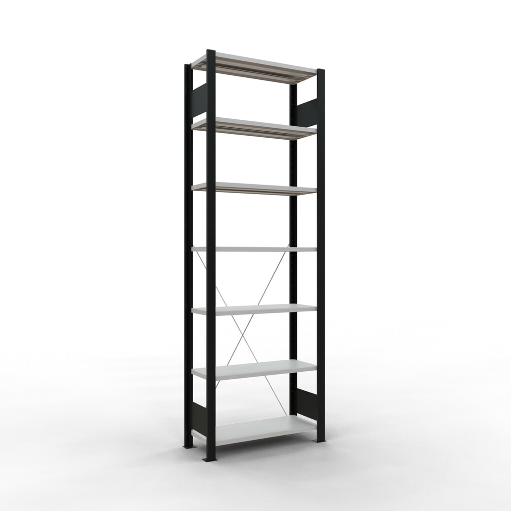 Product afbeelding: Archiefstelling SCHULTE BV, eenzijdig, zonder eindaanslagen, VL 85 kg, zwart, hxbxd 2.300 x 750 x 300 mm