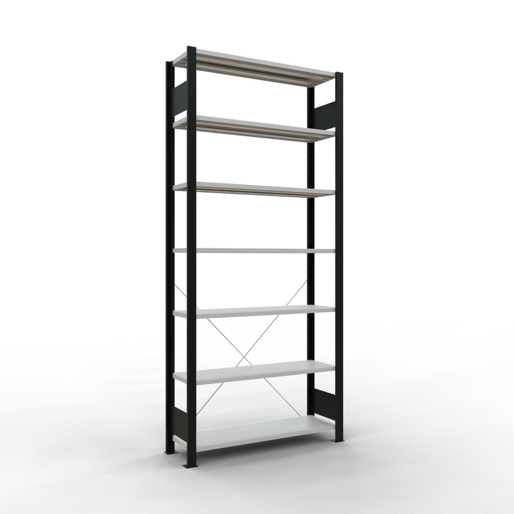 Product afbeelding: Archiefstelling SCHULTE BV, eenzijdig, zonder eindaanslagen, VL 85 kg, zwart, hxbxd 2.300 x 1.000 x 300 mm