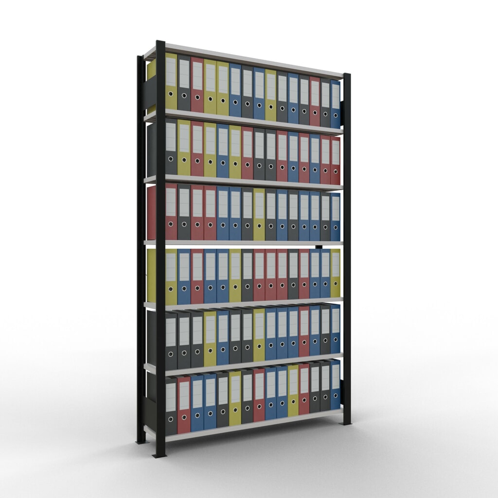 Archiefstelling SCHULTE BV, eenzijdig, zonder eindaanslagen, VL 85 kg, zwart, hxbxd 2.300 x 1.300 x 300 mm Productafbeelding nr. 2: Archiefstelling SCHULTE BV, eenzijdig, zonder eindaanslagen, VL 85 kg, zwart, hxbxd 2.300 x 1.300 x 300 mm