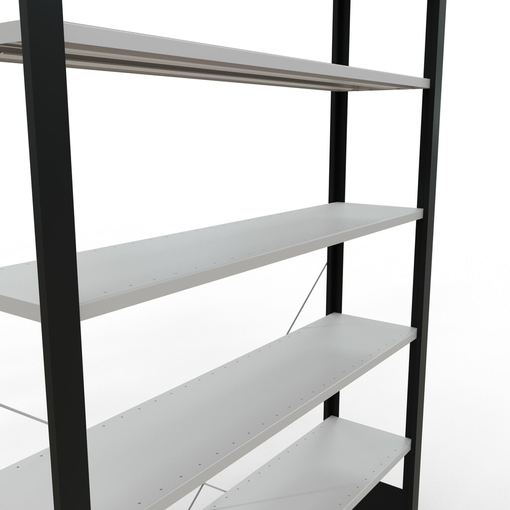 Productafbeelding nr. 4: Archiefstelling SCHULTE BV, eenzijdig, zonder eindaanslagen, VL 85 kg, zwart, hxbxd 2.300 x 1.300 x 300 mm