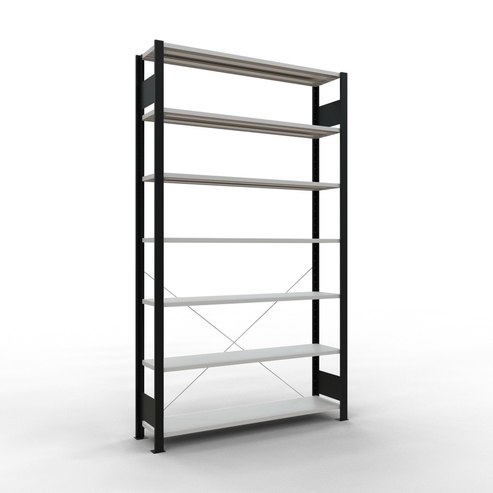 Product afbeelding: Archiefstelling SCHULTE BV, eenzijdig, zonder eindaanslagen, VL 85 kg, zwart, hxbxd 2.300 x 1.300 x 300 mm