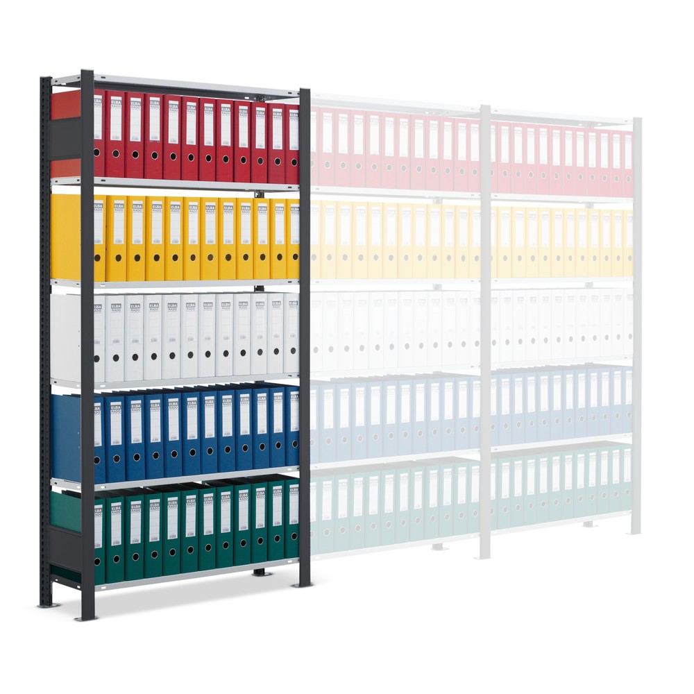 Productafbeelding nr. 5: Archiefstelling SCHULTE BV, eenzijdig, met eindaanslagen, VL 85 kg, zwart, hxbxd 1.800 x 1.000 x 300 mm