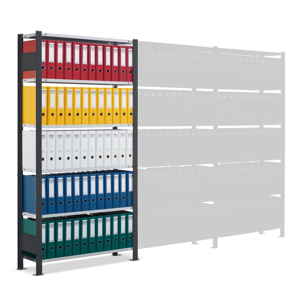 Archiefstelling SCHULTE BV, eenzijdig, zonder eindaanslagen, VL 85 kg, zwart, hxbxd 2.300 x 750 x 300 mm Productafbeelding nr. 5: Archiefstelling SCHULTE BV, eenzijdig, zonder eindaanslagen, VL 85 kg, zwart, hxbxd 2.300 x 750 x 300 mm