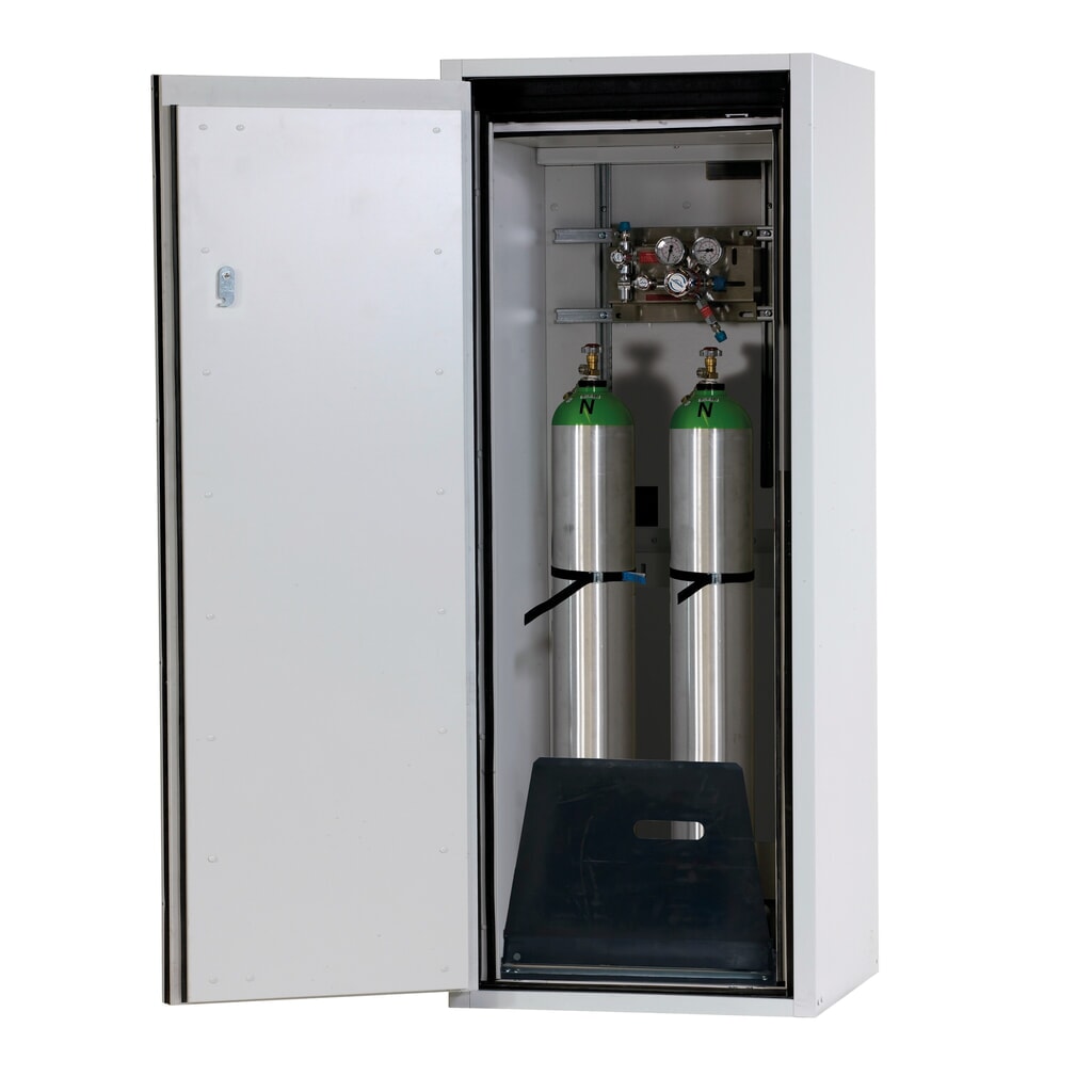 asecos® gasflessenkast G-ULTIMATE-90 WD, met fleshouder, hxbxd 1.450 x 598 x 615 mm, voor 2 x 10 liter gasflessen Product afbeelding: asecos® gasflessenkast G-ULTIMATE-90 WD, met fleshouder, hxbxd 1.450 x 598 x 615 mm, voor 2 x 10 liter gasflessen