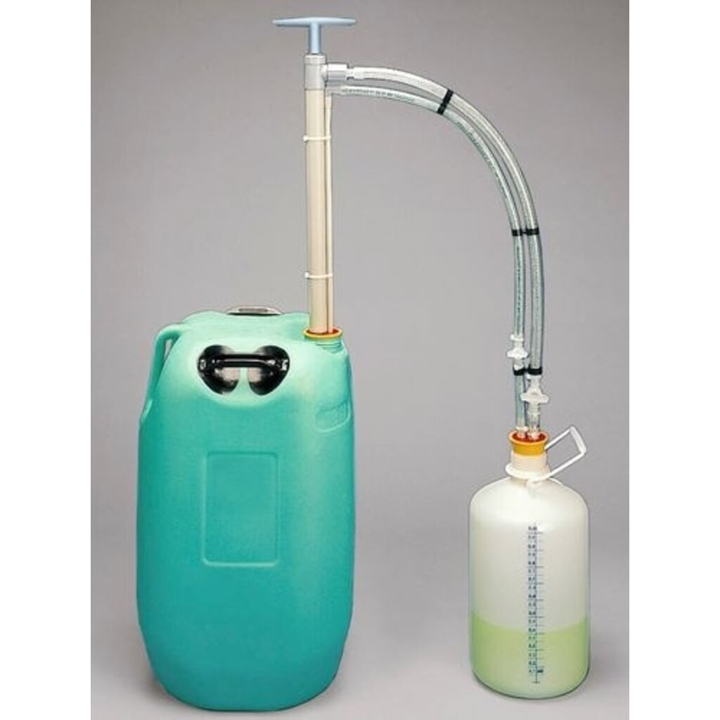 Denios vatenpomp van polypropyleen, gasdicht, met universele adapter Product afbeelding: Denios vatenpomp van polypropyleen, gasdicht, met universele adapter
