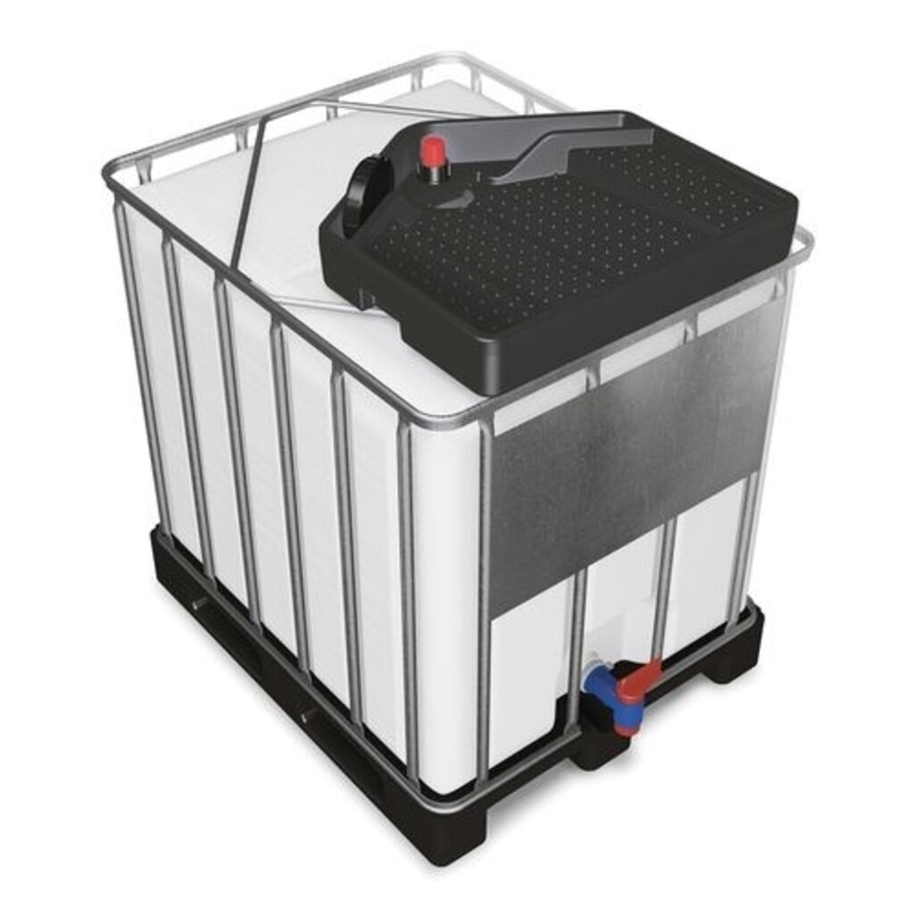 Denios vatentrechter voor IBC FALCON van PE, 15 l, vierkant, afvoeropening Ø 145 mm Product afbeelding: Denios vatentrechter voor IBC FALCON van PE, 15 l, vierkant, afvoeropening Ø 145 mm
