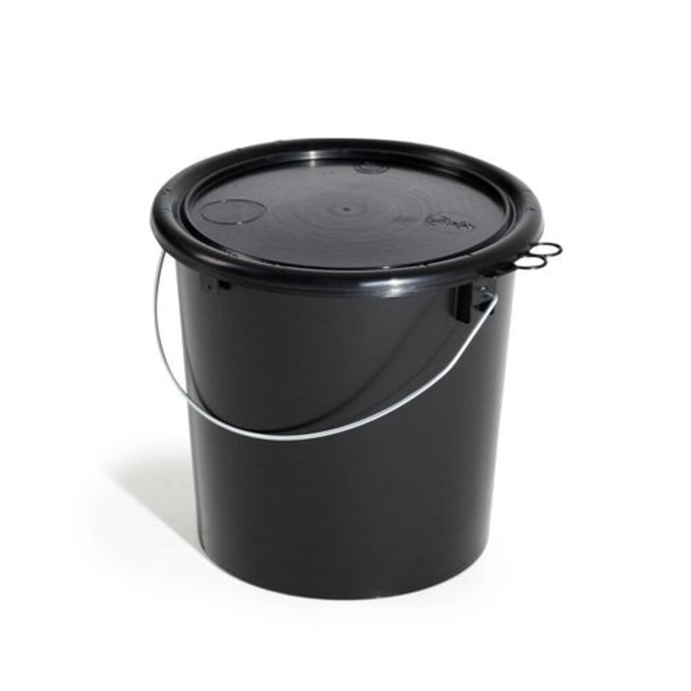 Productafbeelding nr. 1: Denios UN-emmer van polypropyleen (PP), 11 l, zwart met deksel, geleidend, 5 stuks