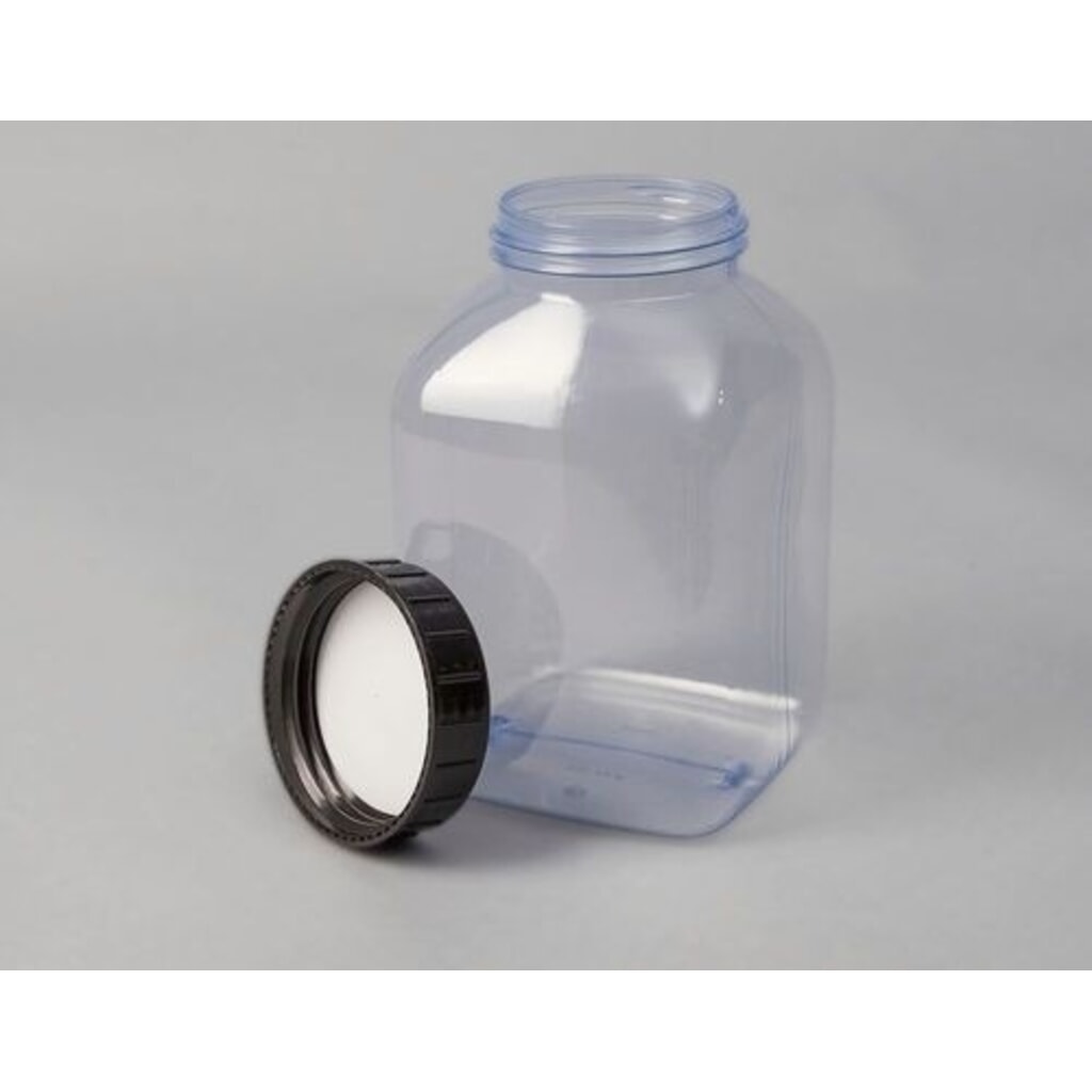 Denios flessen met wijde hals van polyvinylchloride, vierkant, naturel transparant, 2000 ml, 6 stuks Productafbeelding nr. 1: Denios flessen met wijde hals van polyvinylchloride, vierkant, naturel transparant, 2000 ml, 6 stuks