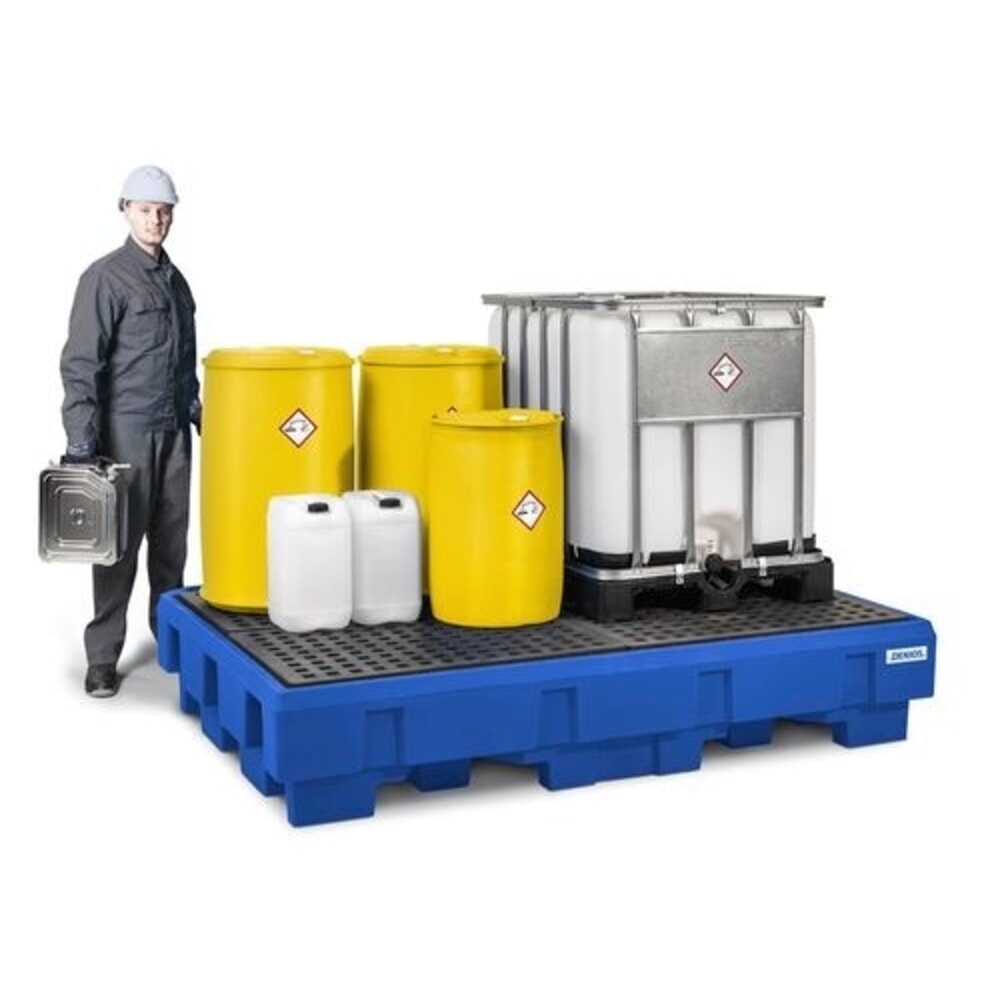 Productafbeelding nr. 2: Denios classic-line PE lekbak voor 2 IBC's, vulgedeelte en PE rooster, hxbxd 485 x 2460 x 1800 mm