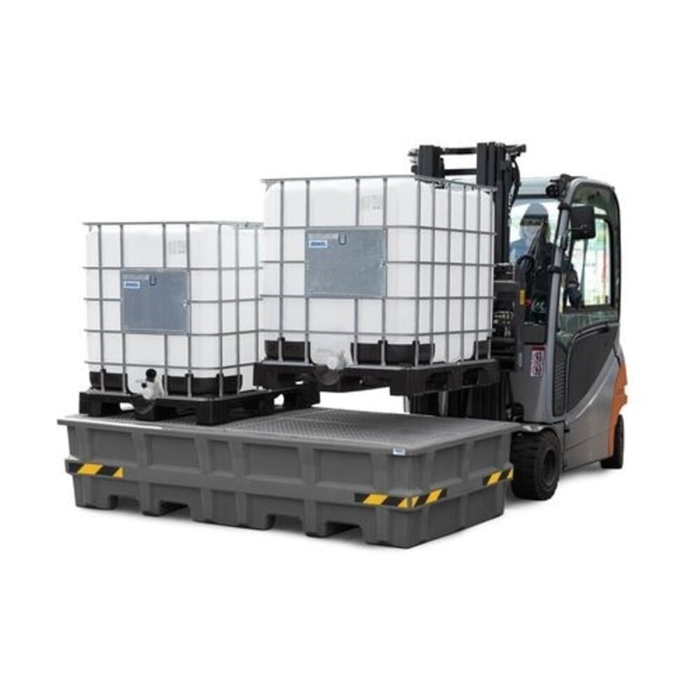 Productafbeelding nr. 2: Denios pro-line PE lekbak voor 2 IBC's, met gegalvaniseerd rooster, hxbxd 580 x 2530 x 1320 mm