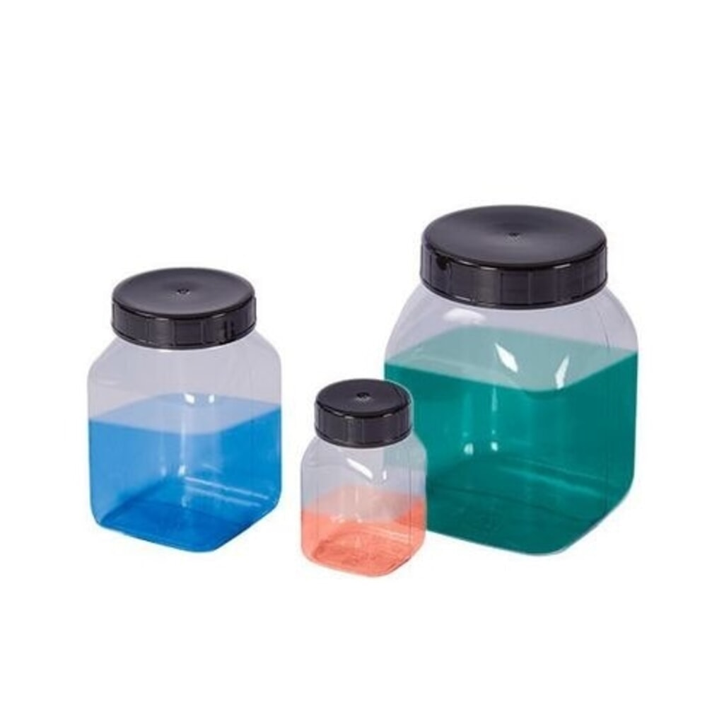 Denios flessen met wijde hals van polyvinylchloride, vierkant, naturel transparant, 2000 ml, 6 stuks Productafbeelding nr. 3: Denios flessen met wijde hals van polyvinylchloride, vierkant, naturel transparant, 2000 ml, 6 stuks