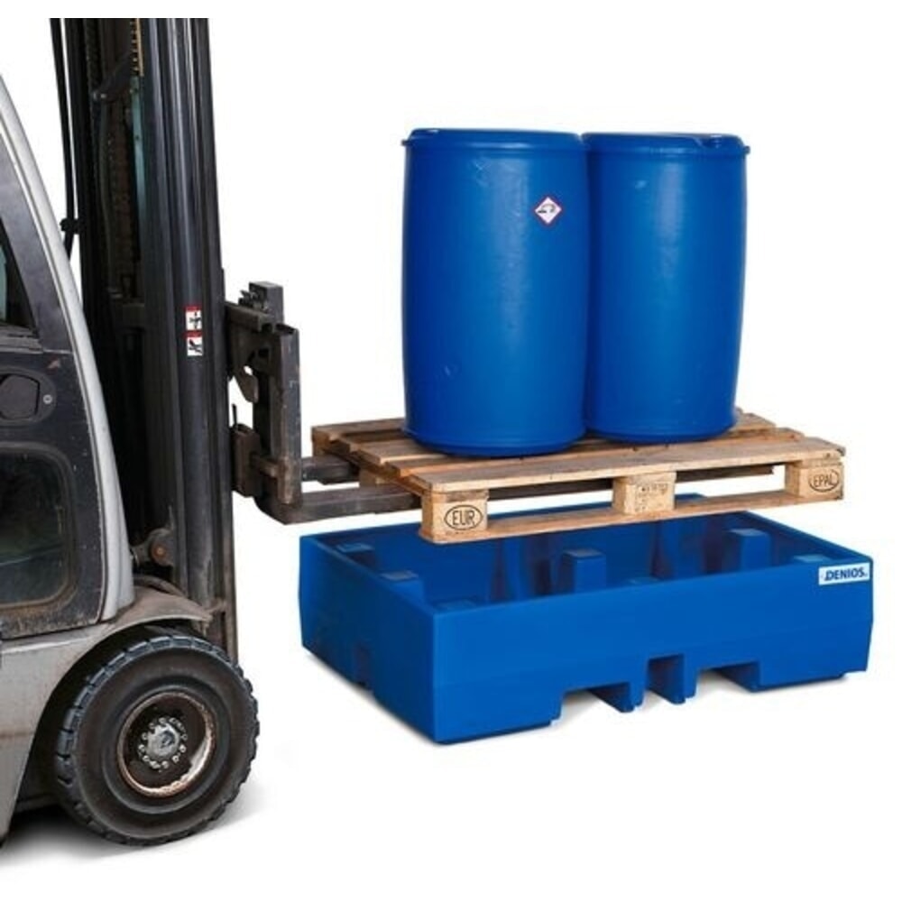 Productafbeelding nr. 3: Denios classic-line PE lekbak voor 2 vaten, zonder rooster, opvangvolume 270 l, hxbxd 350 x 900 x 1300 mm