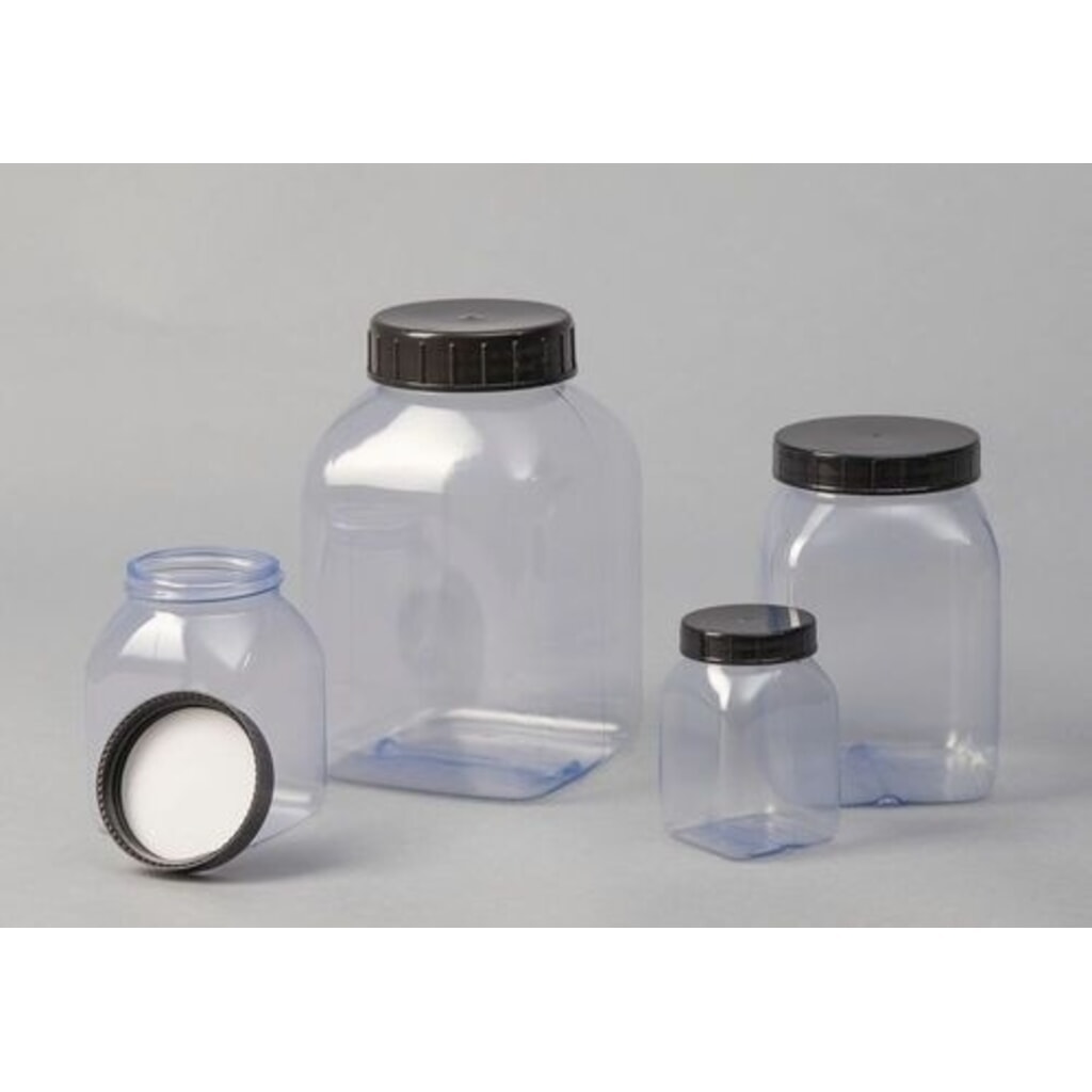 Productafbeelding nr. 4: Denios flessen met wijde hals van polyvinylchloride, vierkant, naturel transparant, 2000 ml, 6 stuks