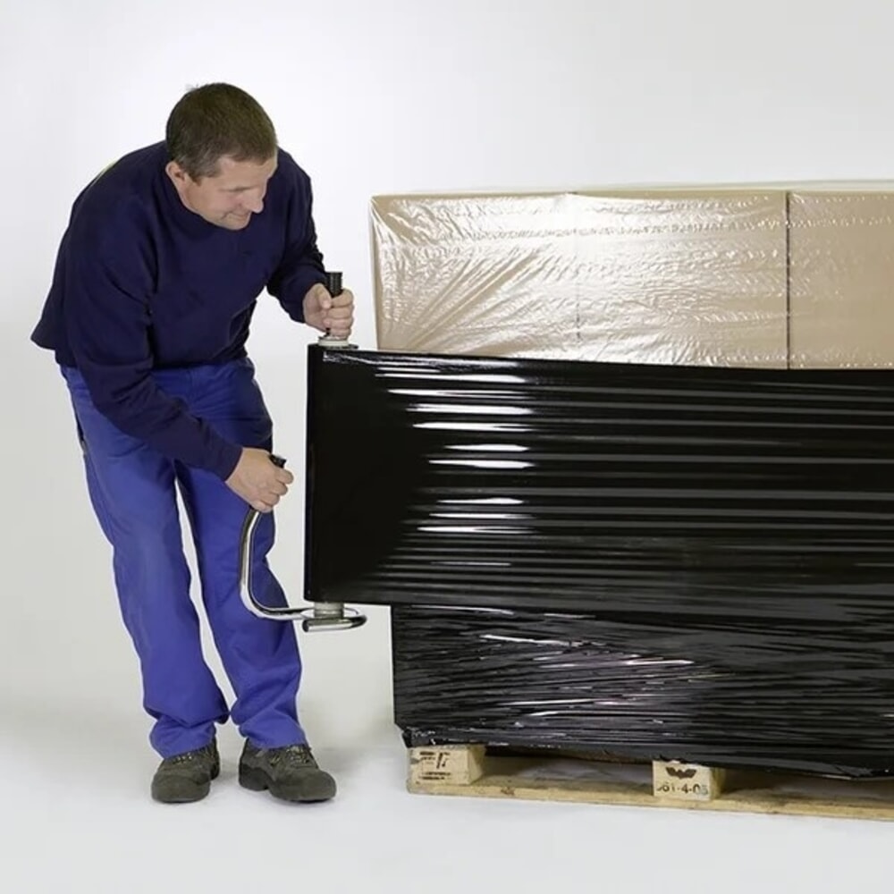 Productafbeelding nr. 3: Complete set professionele stretchfolie, incl. 6 rollen, 300 m/rol, zwart