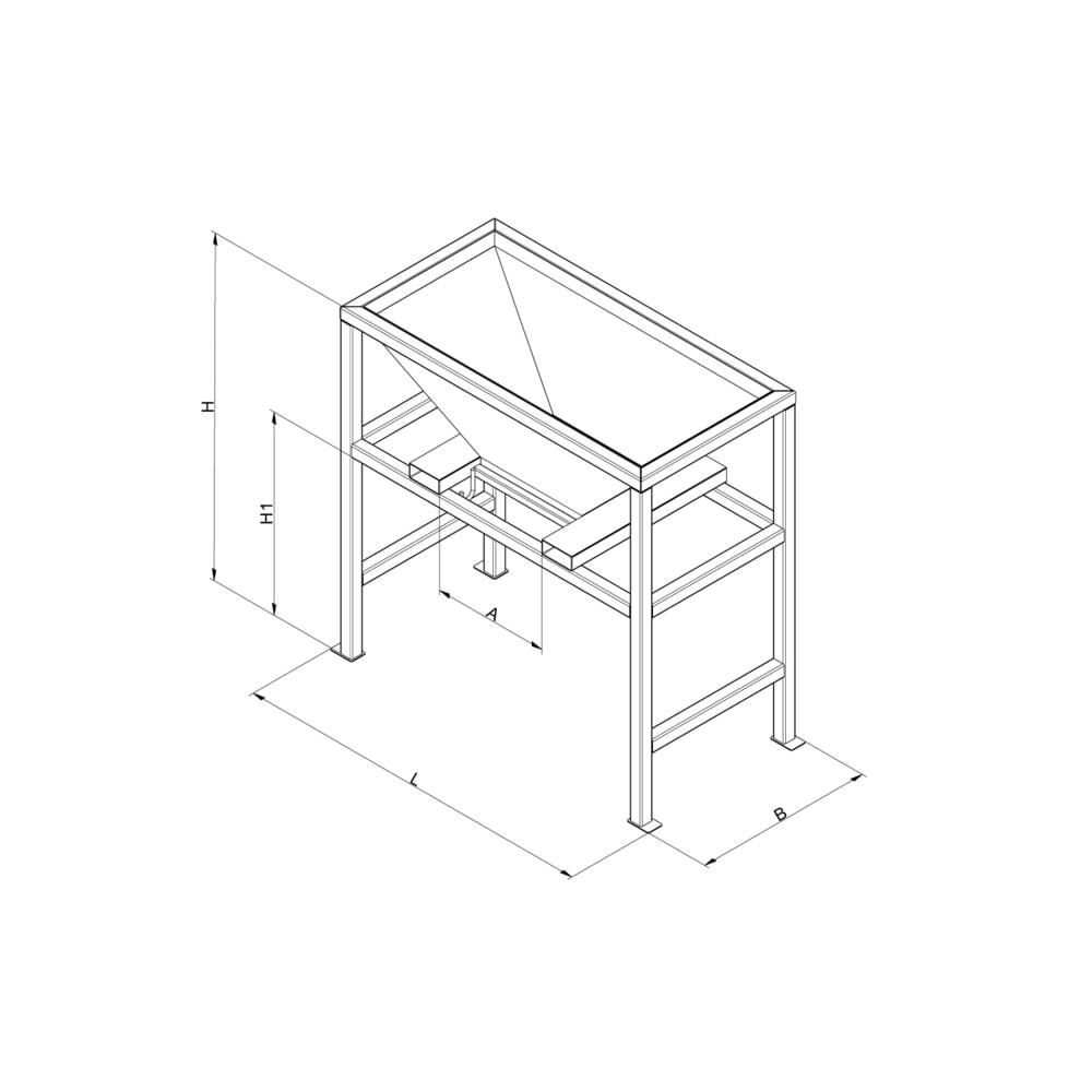 Productafbeelding nr. 5: Overslagsilo met vorkkokers, steunframe, RAL 7016 antracietgrijs