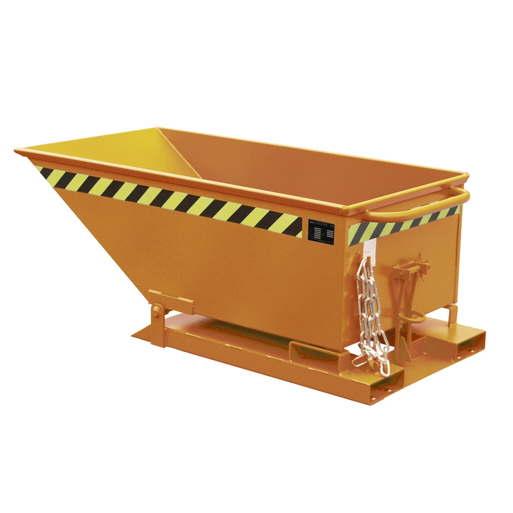 Product afbeelding: Bauer® Kiepbak, lage kuip, gelakt, volume 0,25 m³, RAL 2000 geeloranje