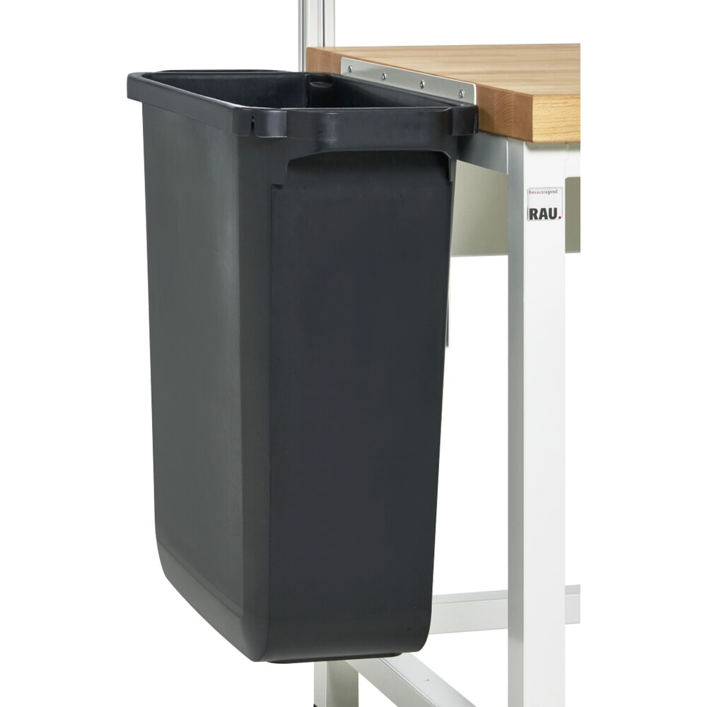 Product afbeelding: Afvalbak voor RAU paktafel, voor montage op het tafelblad, inhoud 60 l, zwart