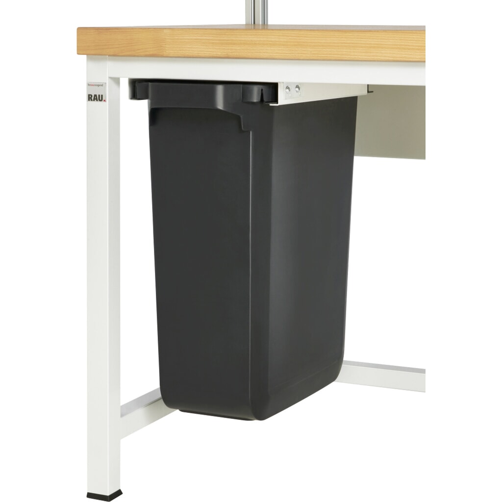 Uittrekbare afvalbak voor RAU paktafel, voor onderbouwmontage, inhoud 60 l, zwart Product afbeelding: Uittrekbare afvalbak voor RAU paktafel, voor onderbouwmontage, inhoud 60 l, zwart
