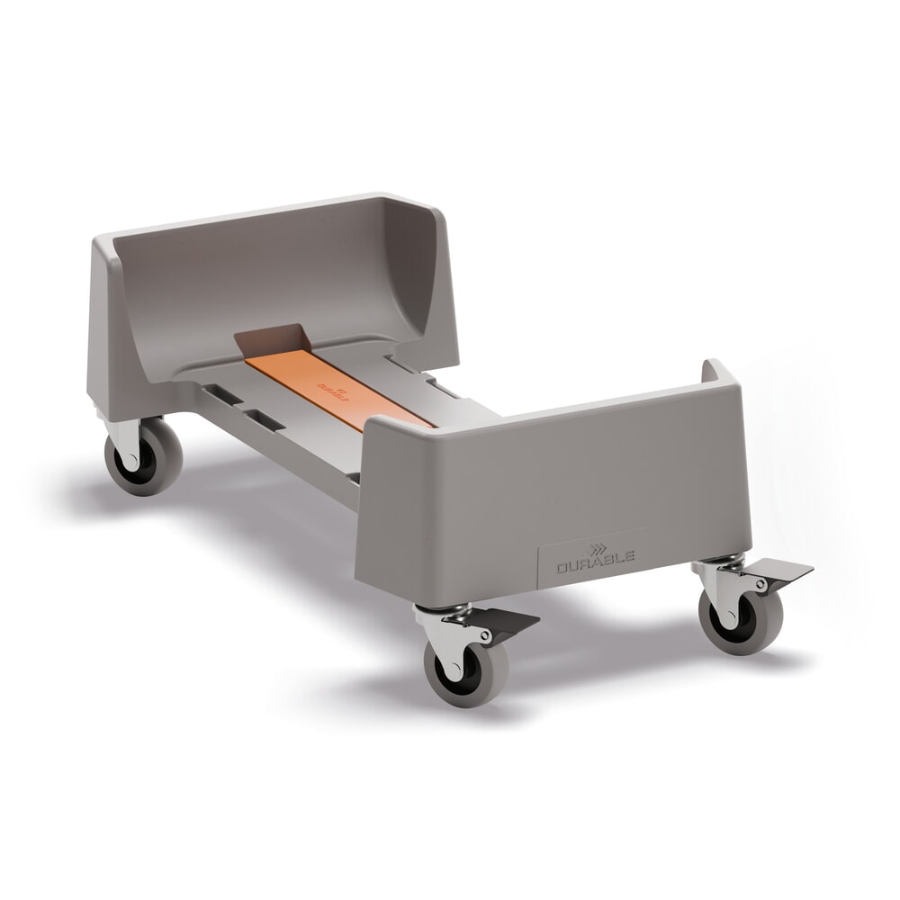 Product afbeelding: DURABLE trolley voor afvalbakken DURABIN®, inhoud 60 l, van gerecycled polypropyleen, grijs