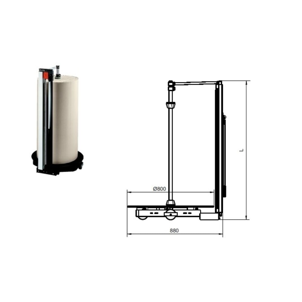Productafbeelding nr. 4: Verticale snijstandaard, max. 200 kg, rol-Ø max. 700 mm, snijbreedte 1.000 mm