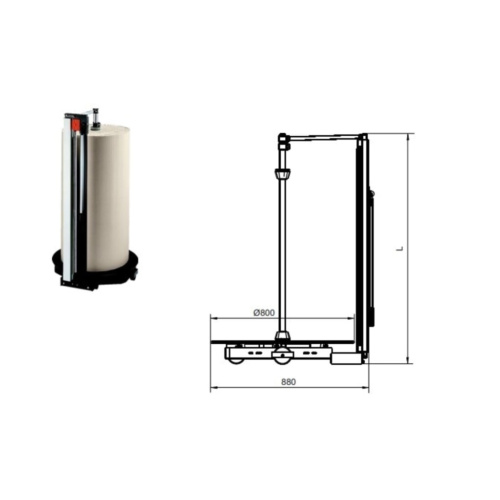 Rocholz verticale snijstandaard, voor zware rollen, rolgewicht max. 200 kg, roldiameter max. 700 mm, snijbreedte 1600 mm Productafbeelding nr. 4: Rocholz verticale snijstandaard, voor zware rollen, rolgewicht max. 200 kg, roldiameter max. 700 mm, snijbreedte 1600 mm