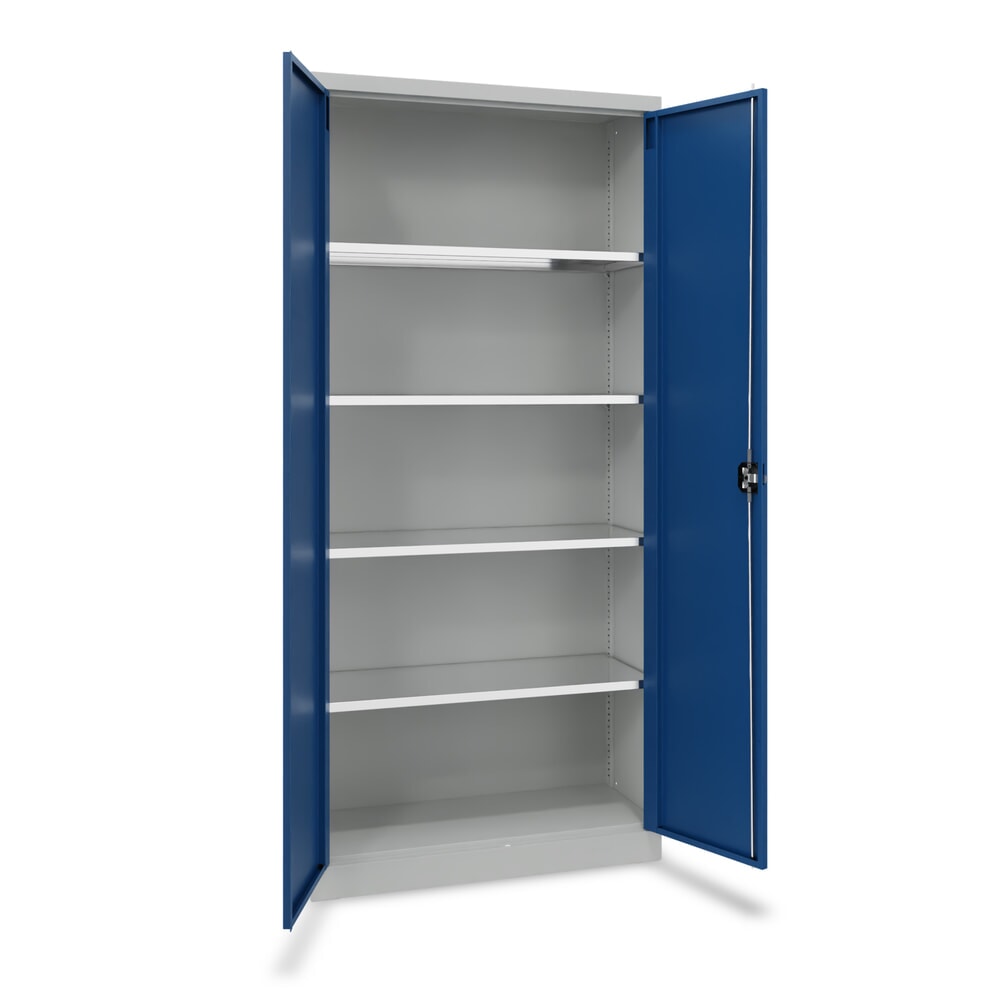Product afbeelding: Steinbock® draaideurkast met verzinkte legborden, hxbxd 1.950 x 890 x 415 mm, lichtgrijs/gentiaanblauw