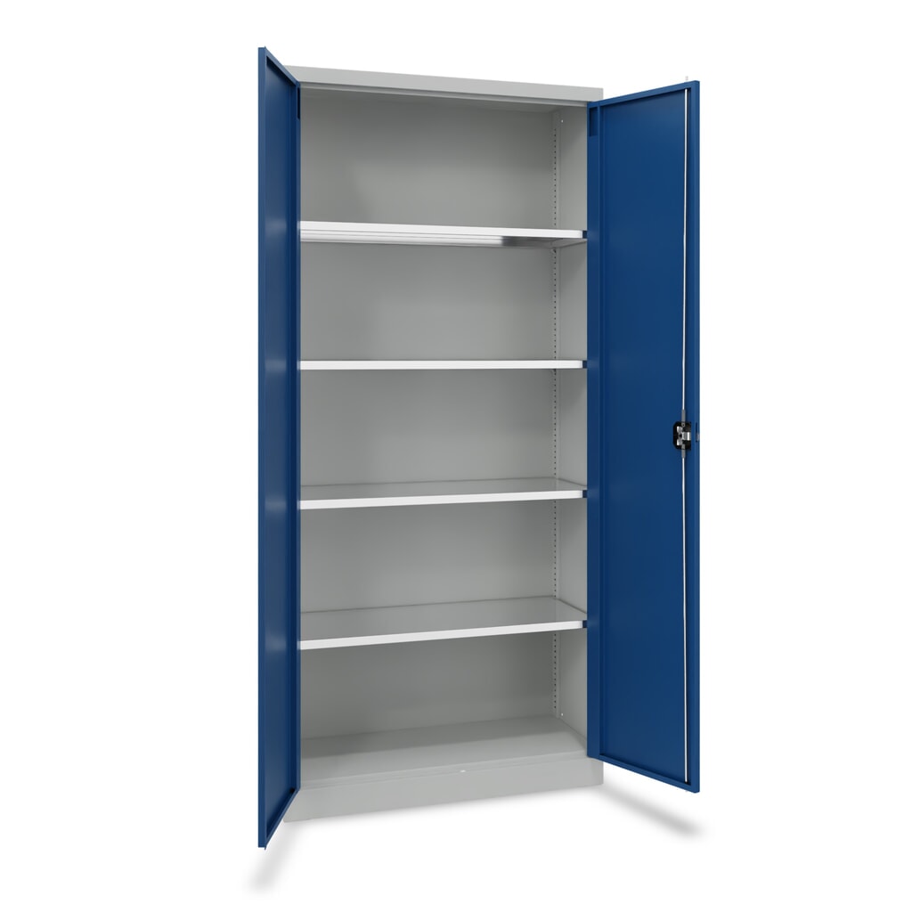 Product afbeelding: Steinbock® draaideurkast met verzinkte legborden, hxbxd 1.950 x 890 x 415 mm, lichtgrijs/gentiaanblauw