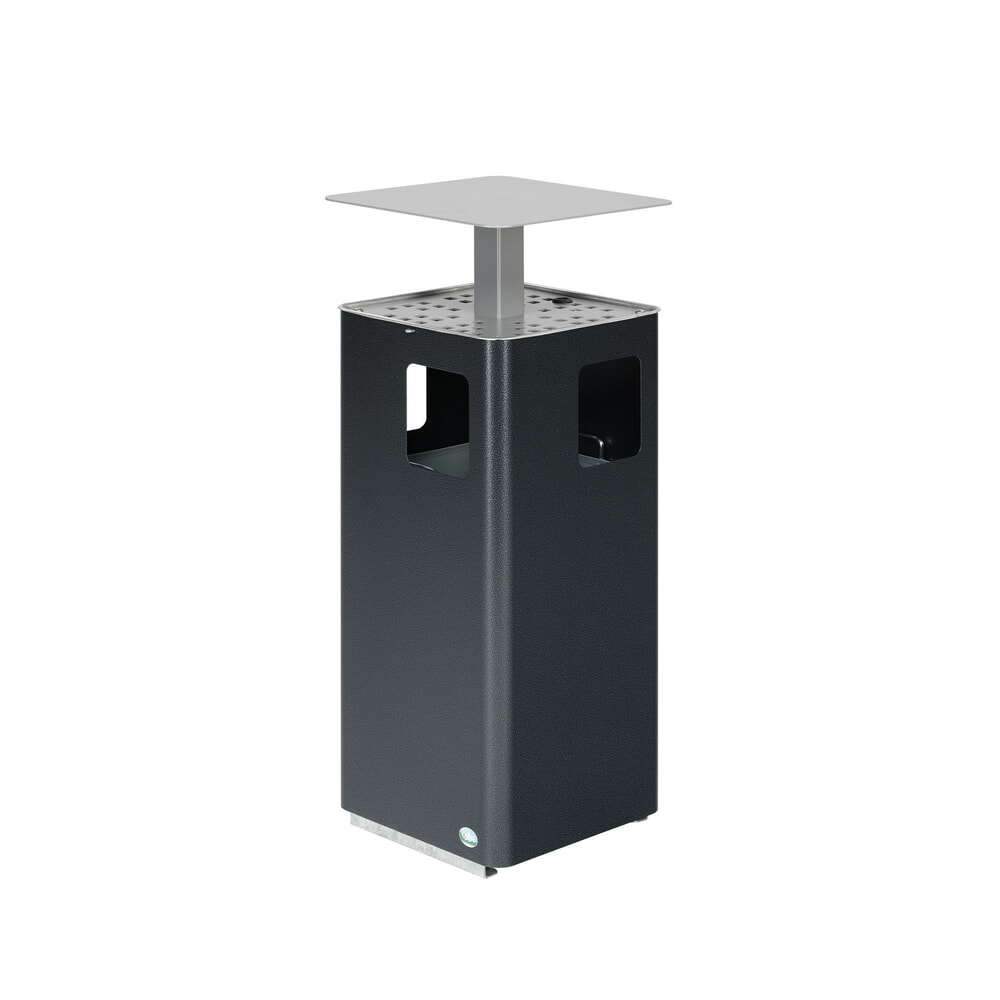 Product afbeelding: VAR® combi-asbak E14, met 3 inwerpopeningen en afsluitbaar dak, antiekzilver.