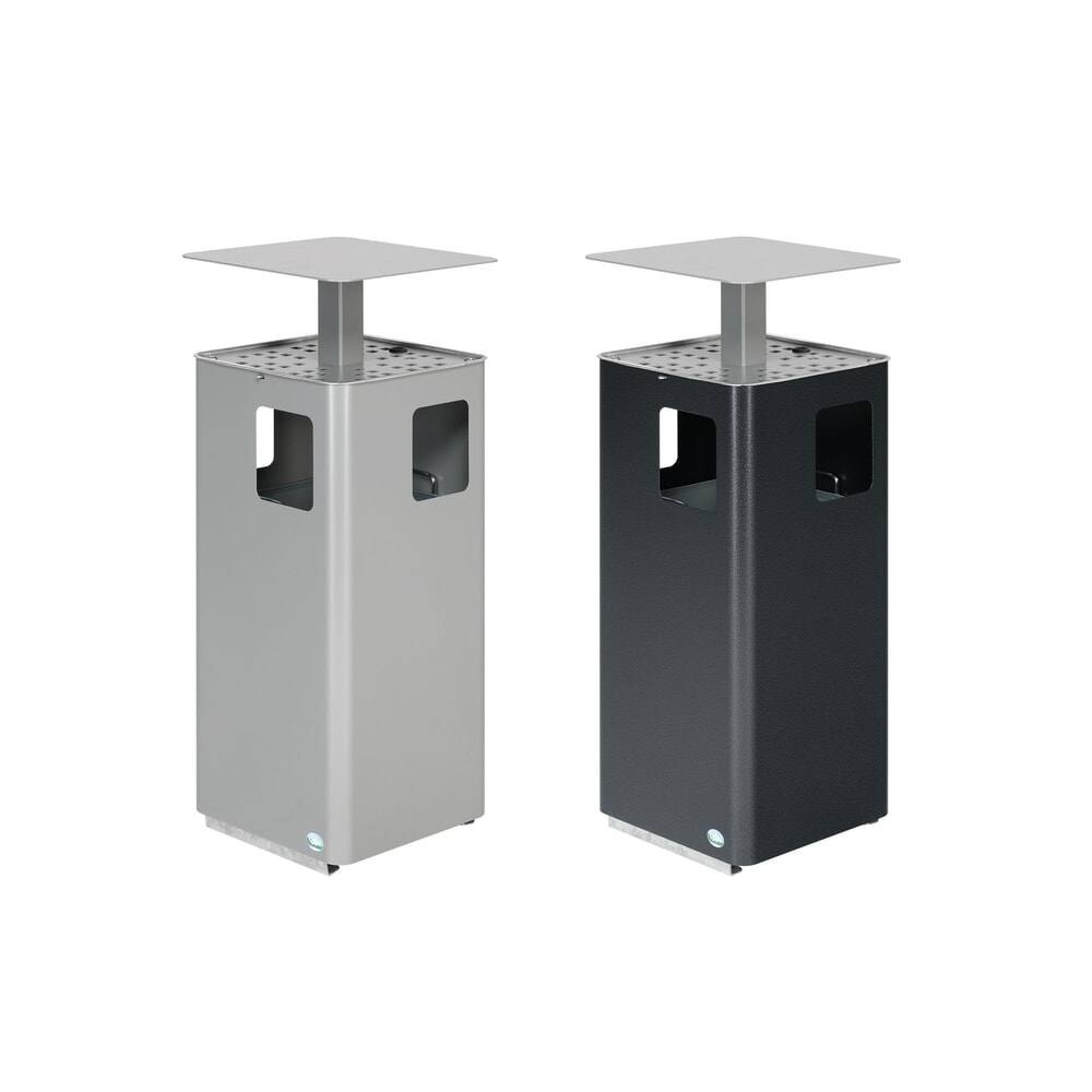 Productafbeelding nr. 5: VAR® combi-asbak E14, met 3 inwerpopeningen en afsluitbaar dak, antiekzilver.