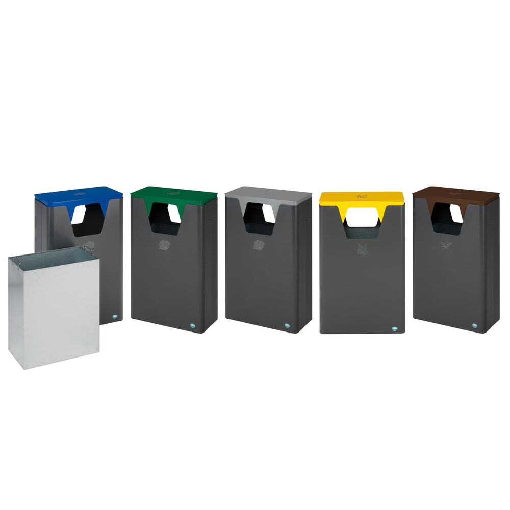 Productafbeelding nr. 3: VAR® afvalscheidingsbak WSG 82, voor de buitenruimte, met 2 inwerpopeningen, volume 60 liter, lichtgrijs