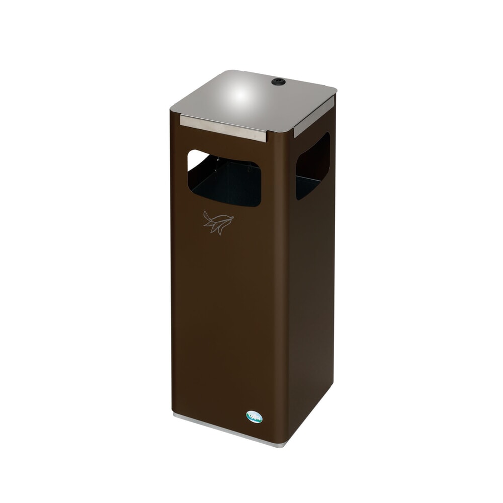 Product afbeelding: VAR® afvalscheidingsbak WSG 25R, voor de buitenruimte, met 3 inwerpopeningen, volume 22 liter, sepiabruin